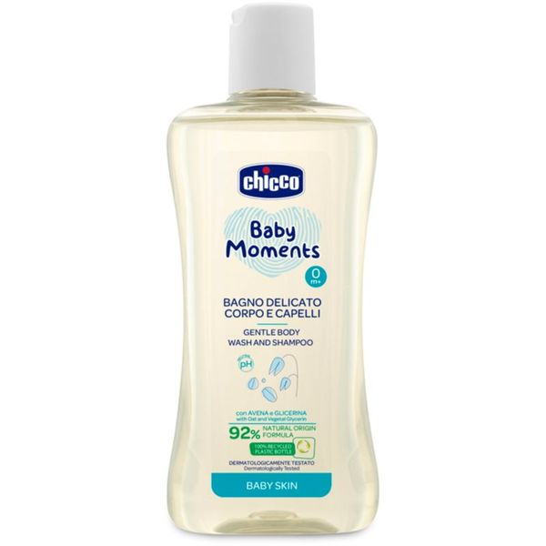 Chicco Chicco Baby Moments nežen otroški šampon za lase in telo 200 ml