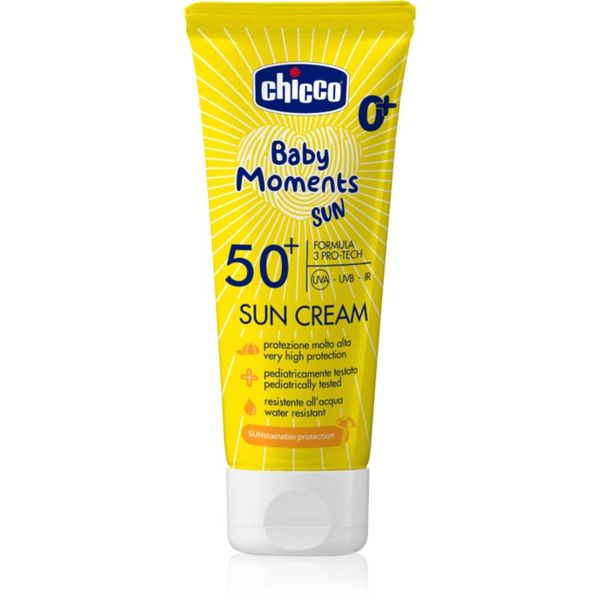 Chicco Chicco Baby Moments Sun krema za sončenje SPF 50+ za otroke od rojstva 75 ml