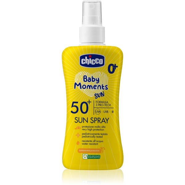 Chicco Chicco Baby Moments Sun pršilo za sončenje za otroke SPF 50+ 0 m+ 150 ml