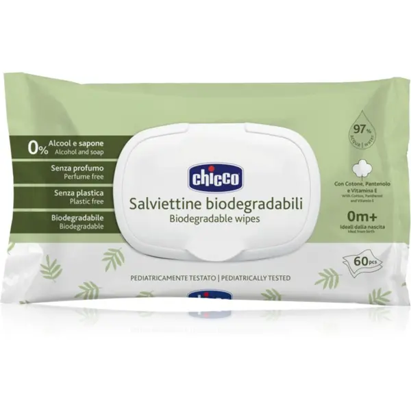 Chicco Chicco Biodegradable Baby Wipes otroški nežni vlažni robčki 60 kos