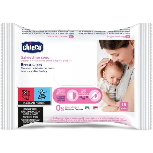 Chicco Chicco Breast Wipes vlažni čistilni robčki za prsi 16 kos