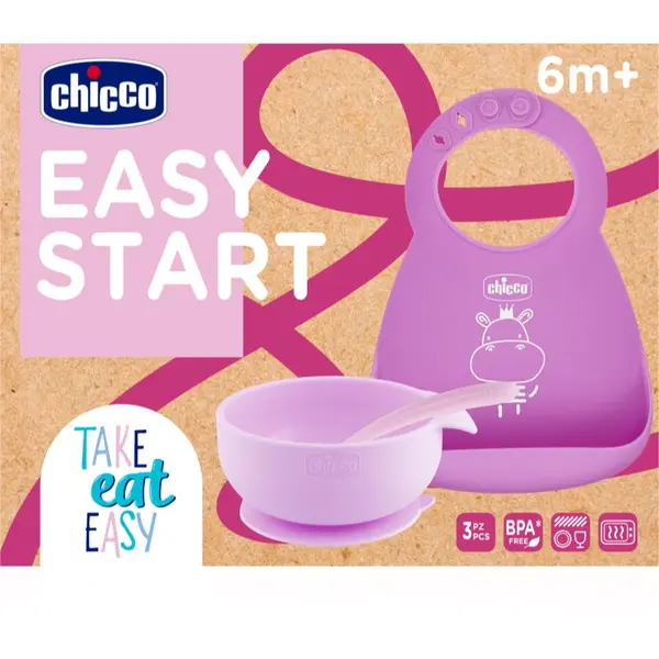 Chicco Chicco Easy Start 6m+ jedilni set za otroke Pink