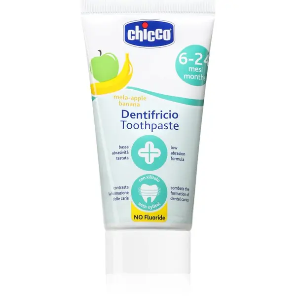 Chicco Chicco Fluoride-Free Toothpaste 6-24m zobna pasta brez fluorida za otroke Apple-Banana 50 ml