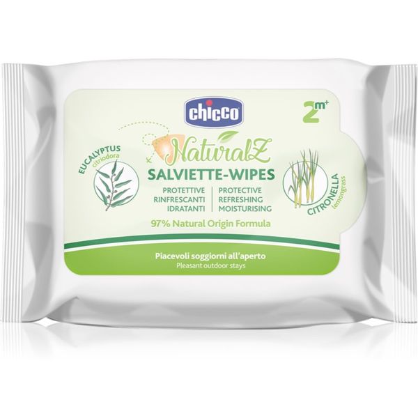 Chicco Chicco NaturalZ Protective & Refreshing Wipes robčki proti komarjem 2 m+ 20 kos