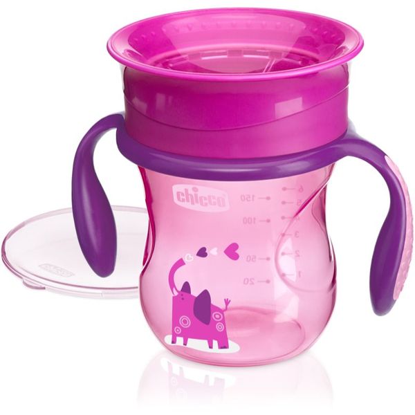 Chicco Chicco Perfect 360 otroški lonček z ročaji 12m+ Pink 200 ml