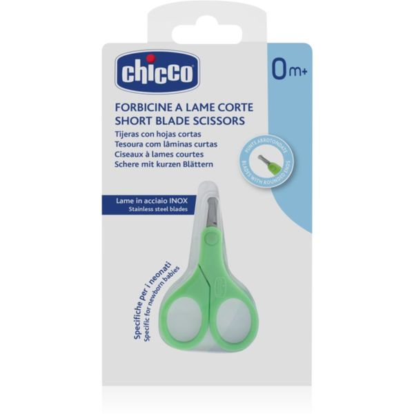 Chicco Chicco Short Blade Scissors otroške škarjice z okroglo konico 0 m+ 1 kos