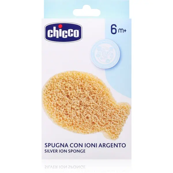 Chicco Chicco Silver Ion Sponge 6m+ otroška gobica za umivanje s srebrovimi ioni 1 kos