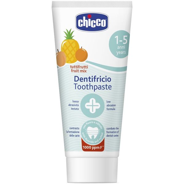 Chicco Chicco Toothpaste Fruit Mix otroška zobna pasta s fluoridom 1-5 y 50 ml