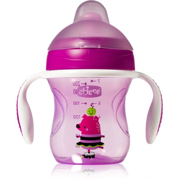 Chicco Chicco Training Cup Purple otroški lonček z ročaji 6 m+ 200 ml
