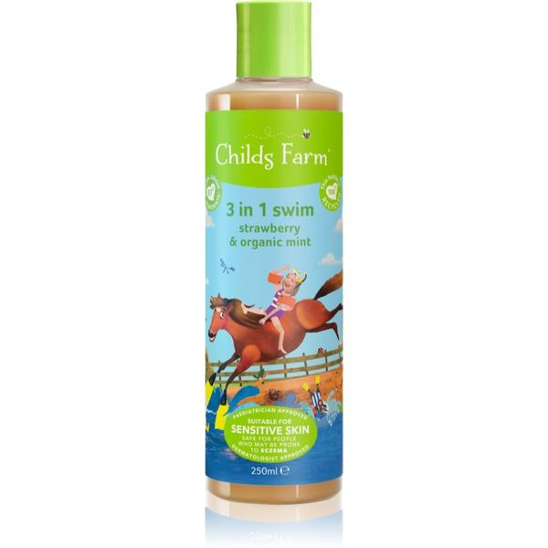 Childs Farm Childs Farm 3 in 1 Swim Strawberry & Organic Mint 3 v 1 šampon, balzam in gel za prhanje za otroke 250 ml