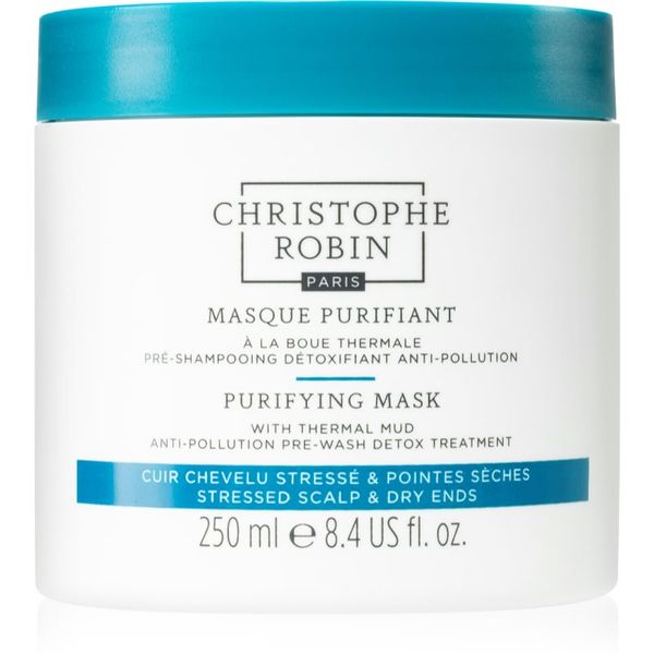Christophe Robin Christophe Robin Purifying Mask with Thermal Mud čistilna maska za lase, izpostavljene onesnaženemu ozračju 250 ml