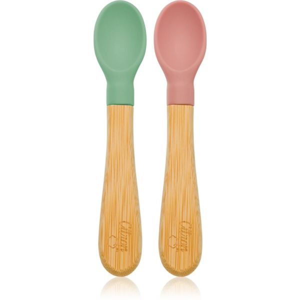 Citron Citron Bamboo Spoon žlička Green/ Pink 2 kos