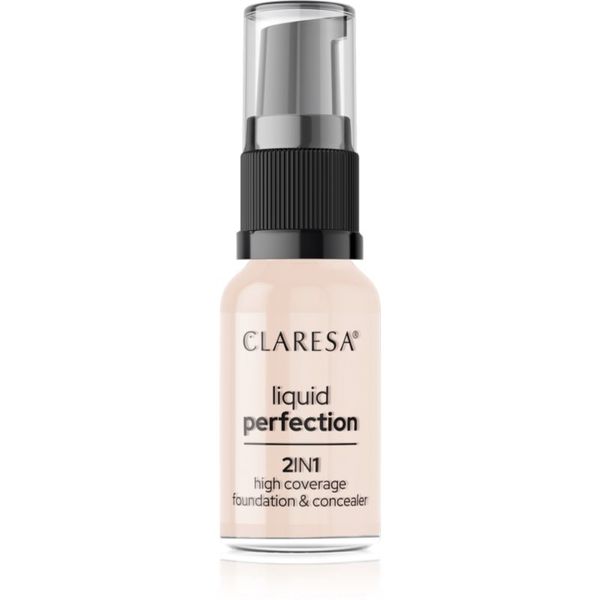 Claresa Claresa Liquid Perfection 2in1 visoko prekrivni tekoči puder odtenek 101 Light 18 g