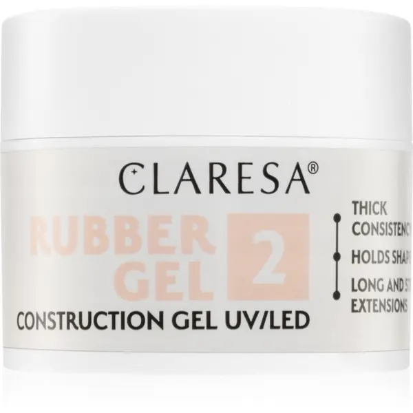 Claresa Claresa Rubber Gel Construction Gel UV/LED gel lak za podaljševanje nohtov odtenek 2 12 g