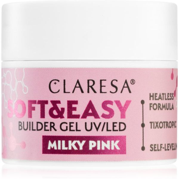 Claresa Claresa Soft&Easy Builder Gel osnovni gel za nohte odtenek Milky Pink 12 g