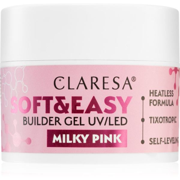 Claresa Claresa Soft&Easy Builder Gel osnovni gel za nohte odtenek Milky Pink 45 g