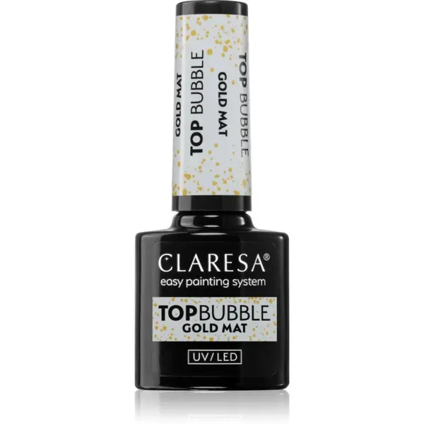 Claresa Claresa UV/LED Top Bubble gel nadlak za nohte mat odtenek Gold 5 g