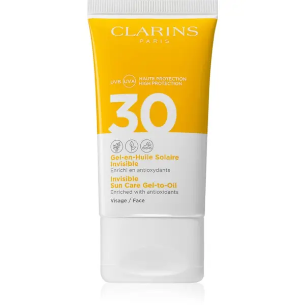 Clarins Clarins Invisible Sun Care Gel-to-Oil fluid za sončenje za obraz SPF 30 50 ml