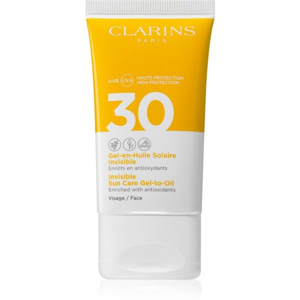 Clarins Clarins Invisible Sun Care Gel-to-Oil fluid za sončenje za obraz SPF 30 50 ml