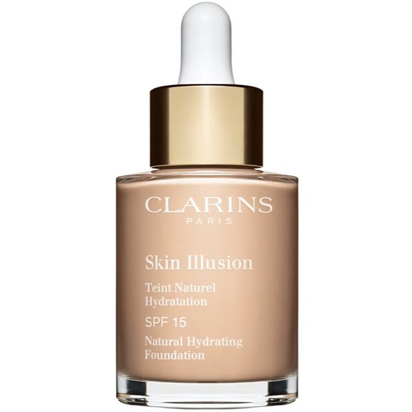 Clarins Clarins Skin Illusion Natural Hydrating Foundation posvetlitveni vlažilni tekoči puder SPF 15 odtenek 102.5C Porcelain 30 ml