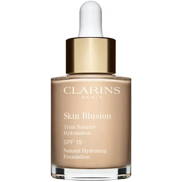 Clarins Clarins Skin Illusion Natural Hydrating Foundation posvetlitveni vlažilni tekoči puder SPF 15 odtenek 105N Nude 30 ml