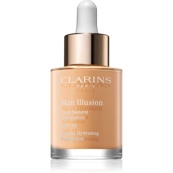 Clarins Clarins Skin Illusion Natural Hydrating Foundation posvetlitveni vlažilni tekoči puder SPF 15 odtenek 107 Beige 30 ml