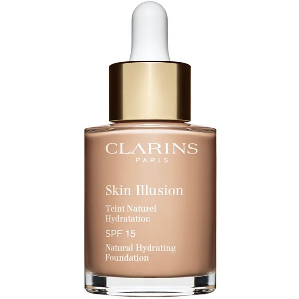 Clarins Clarins Skin Illusion Natural Hydrating Foundation posvetlitveni vlažilni tekoči puder SPF 15 odtenek 107C Beige 30 ml