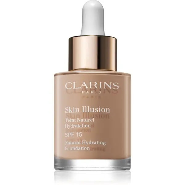 Clarins Clarins Skin Illusion Natural Hydrating Foundation posvetlitveni vlažilni tekoči puder SPF 15 odtenek 108,5 Cashew 30 ml