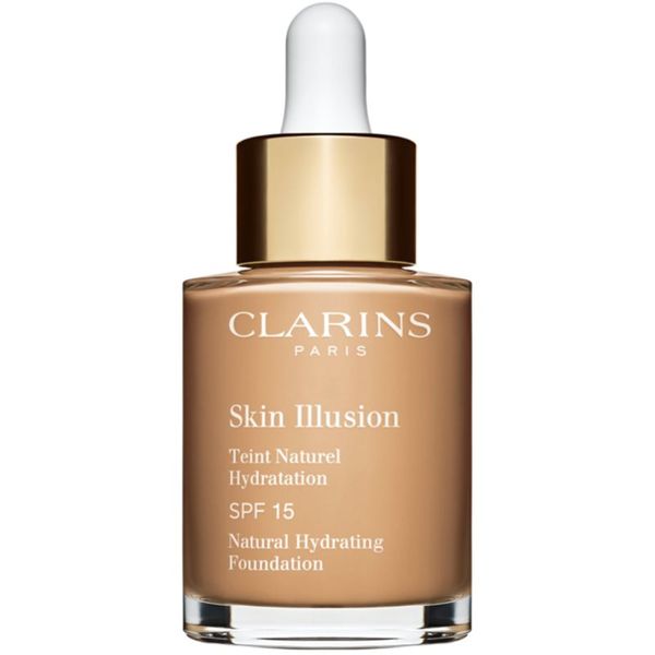 Clarins Clarins Skin Illusion Natural Hydrating Foundation posvetlitveni vlažilni tekoči puder SPF 15 odtenek 110N Honey 30 ml