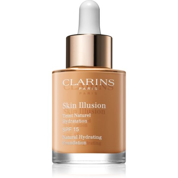 Clarins Clarins Skin Illusion Natural Hydrating Foundation posvetlitveni vlažilni tekoči puder SPF 15 odtenek 112 Amber 30 ml