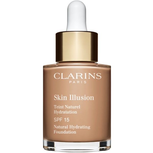 Clarins Clarins Skin Illusion Natural Hydrating Foundation posvetlitveni vlažilni tekoči puder SPF 15 odtenek 112C Amber 30 ml