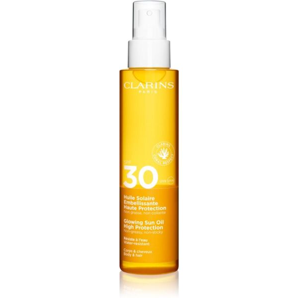 Clarins Clarins Sun Care Glowing Oil suho olje za lase in telo SPF 30 150 ml