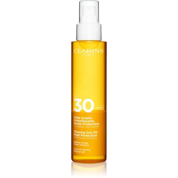 Clarins Clarins Sun Care Glowing Oil suho olje za lase in telo SPF 30 150 ml