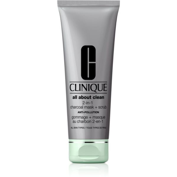 Clinique Clinique All About Clean 2-in-1 Charcoal Mask + Scrub čistilna maska za obraz 100 ml