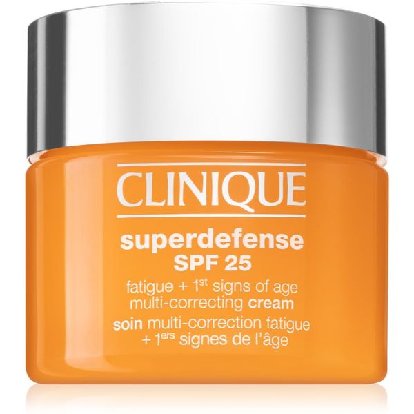 Clinique Clinique Superdefense™ SPF 25 Fatigue + 1st Signs Of Age Multi-Correcting Cream krema proti prvim znakom staranja za mastno in mešano kožo SPF 25 50 m
