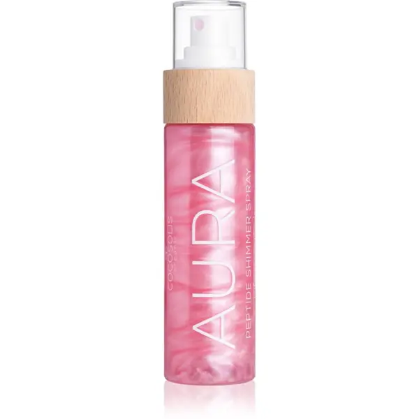 COCOSOLIS COCOSOLIS AURA Peptide Shimmer Spray vlažilno pršilo s posvetlitvenim učinkom z vonjem Strawberry Cheesecake 100 ml