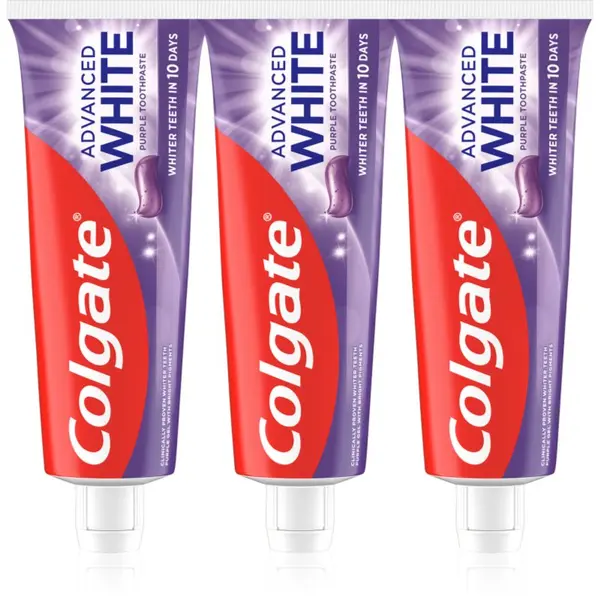 Colgate Colgate Advanced White Purple White zobna pasta za beljenje zob 3x75 kos