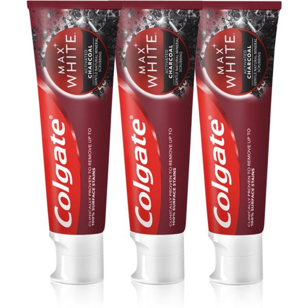 Colgate Colgate Max White Charcoal zobna pasta za beljenje zob 3 x 75 ml