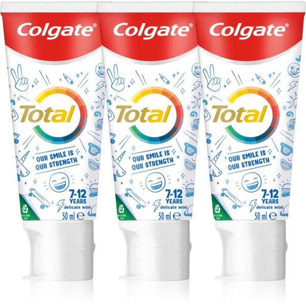 Colgate Colgate Total Junior zobna pasta za temeljito čiščenje zob in ustne votline za otroke 3x50 ml