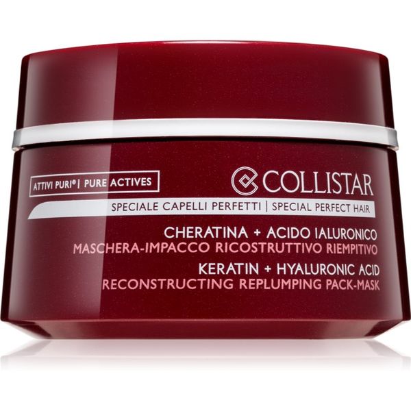 Collistar Collistar Attivi Puri Keratin+Hyaluronic Acid Mask intenzivna regeneracijska maska za poškodovane in krhke lase 200 ml