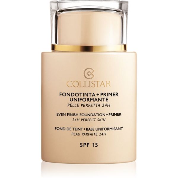 Collistar Collistar Even Finish Foundation+Primer 24h Perfect Skin tekoči puder in podlaga SPF 15 odtenek 1 Ivory 35 ml