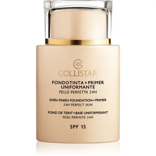Collistar Collistar Even Finish Foundation+Primer 24h Perfect Skin tekoči puder in podlaga SPF 15 odtenek 5 Amber 35 ml