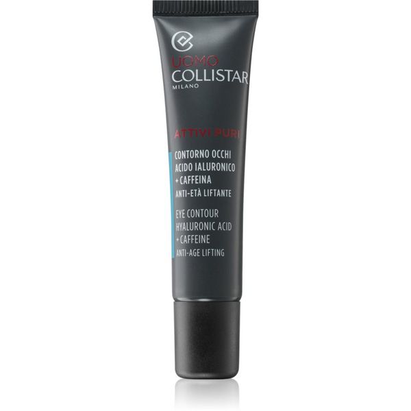 Collistar Collistar Linea Uomo Attivi Puri Eye Contour Hyaluronic Acid + Caffeine Eye Contour posvetlitvena krema za predel okoli oči z Anti-age učinkom 15 ml