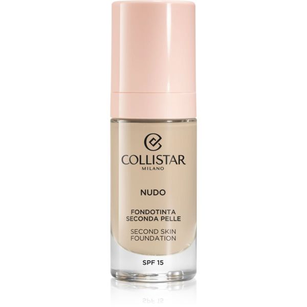 Collistar Collistar NUDO Second Skin Foundation SPF 15 posvetlitveni vlažilni tekoči puder z gladilnim učinkom odtenek 1N Avorio 30 ml