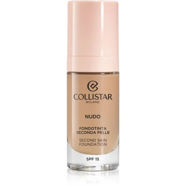 Collistar Collistar NUDO Second Skin Foundation SPF 15 posvetlitveni vlažilni tekoči puder z gladilnim učinkom odtenek 3R Naturale Rosato 30 ml