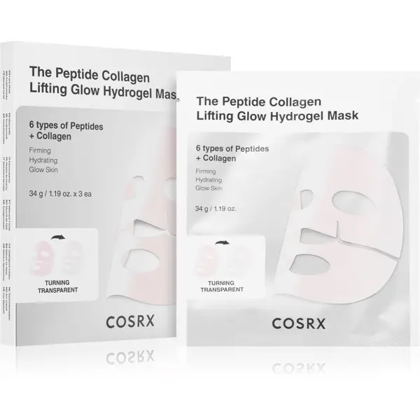 Cosrx Cosrx The Peptide Collagen Lifting Glow Hydrogel Mask učvrstitvena maska za obraz z vlažilnim učinkom 3x34 g