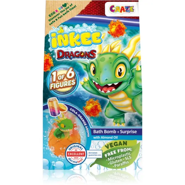 Craze Craze INKEE Dragons kroglica za kopel 1 kos