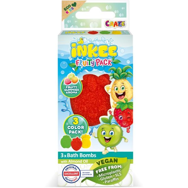 Craze Craze INKEE Fruity Pack kroglica za kopel za otroke 3x15 g