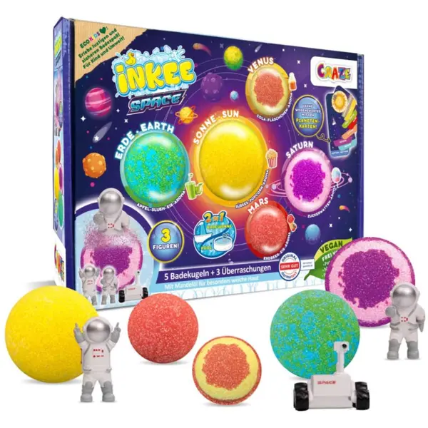 Craze Craze Space Gift Box šumeče kroglice za kopel v darilnem pakiranju
