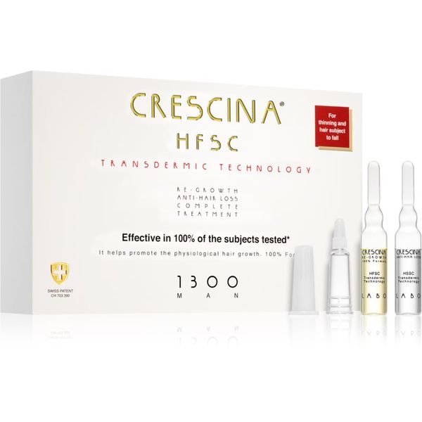 Crescina Crescina Transdermic 1300 Re-Growth and Anti-Hair Loss nega za spodbujanje rasti in proti izpadanju las za moške 20x3,5 ml